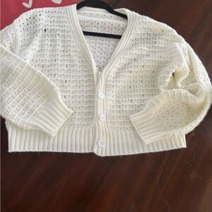 Source Unknown Ivory Knit Cardigan